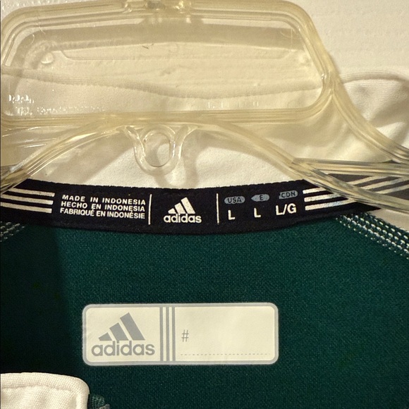 Adidas Men's Dark Green and White Quarter Zip - Picture 2 of 4